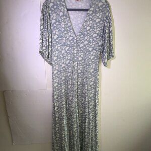 Women's Faherty Havana Dress Smoke Echo Floral Maxi Boho size Small